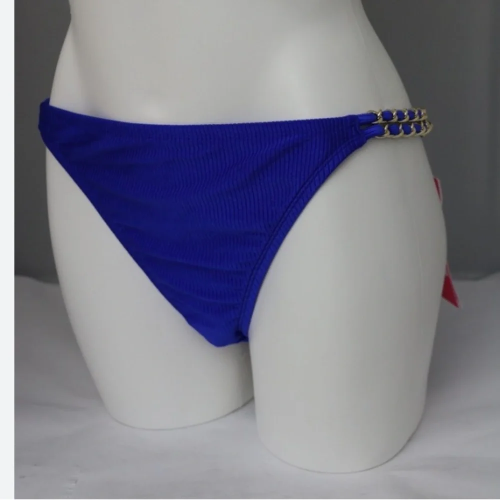 Lilly Pulitzer Ribbed Cobalt Blue Women's Bikini Bottom Sz 2 NWT